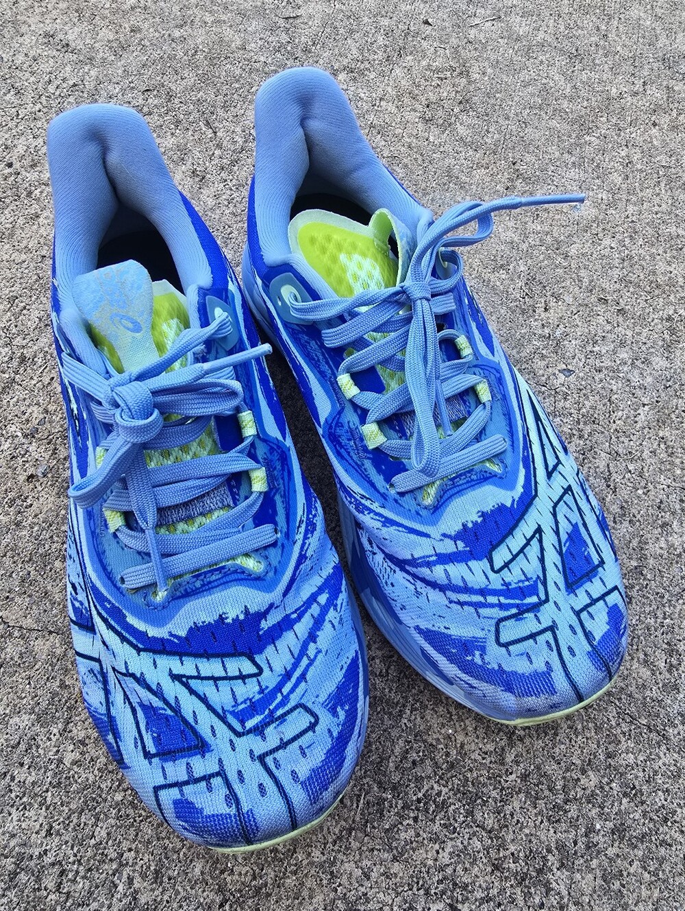 ASICS Kids Bright Blue & Neon Green Athletic Sneakers
